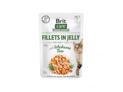 brit care cat fillets in jelly with wholesome tuna 85g