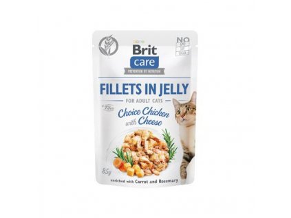 brit care cat fillets in jelly chickencheese 85g