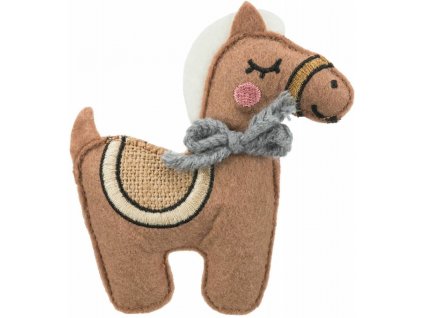 HORSE kůň, šustící hračka pro kočky s catnipem, 10cm, plsť
