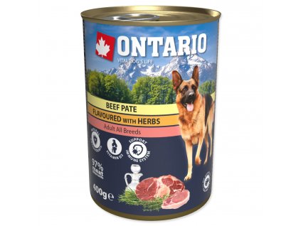 Konzerva ONTARIO Dog Beef Pate Flavoured with Herbs