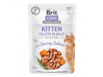 Brit Care Cat Fillets in Jelly Kitten with Salmon 85g