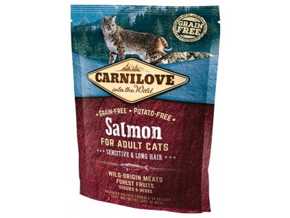 Carnilove Salmon Adult Cats – Sensitive and Long Hair 400 g