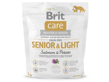 brit care grain free senior light salmon potato 1kg original