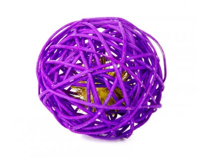 Fialová ratanová koule s rolničkou