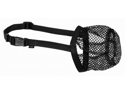 Ochranný náhubek polyester síťka S M černý, 22 cm