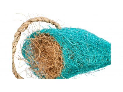 Taštička s kokosovým vláknem hračka pro hlodavce, sisal, 10 x 13 cm, modrá 3