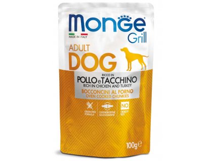 MONGE GRILL Dog Kapsička kuře,krůta 100g