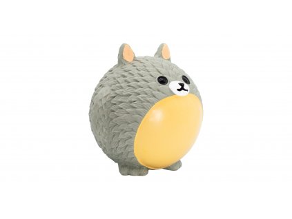 Míček v designu zvířátka Totoro, se zvukem, 8 cm, latex, šedá