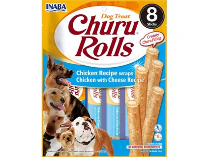 Churu Dog Rolls Chicken with Cheese wraps 8x12g