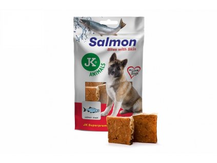 Lososové kousky s kůží, masový pamlsek, 80 g 2
