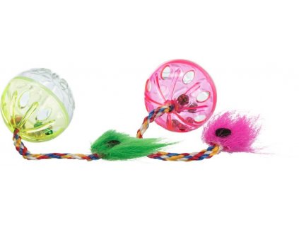 Míček chrastící s ocáskem 4 cm (2 ks)