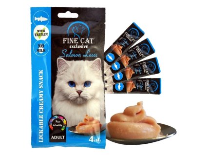 Fine Cat Exclusive Krémová svačinka pro kočky LOSOS 4x15g