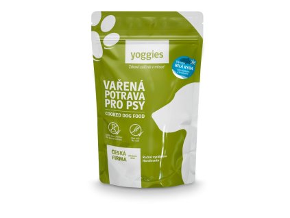 Yoggies Vařená potrava pro psy – Vánoční bílá ryba s brusinkami a hruškami 650g