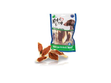 KIDDOG králičí ucho plněné kachním masíčkem 250 g