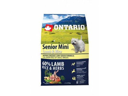 Ontario Senior Mini Lamb & Rice 2,25 kg