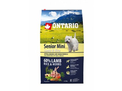 Ontario Senior Mini Lamb & Rice 6,5 kg