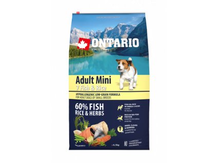 Ontario Adult Mini Fish & Rice 6,5 kg