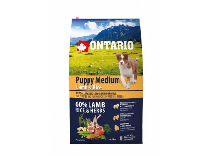 Ontario Puppy Medium Lamb & Rice 6,5 kg