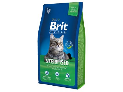 brit premium cat sterilised 8kg original