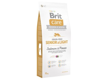 brit care grain free senior light salmon potato 12kg original