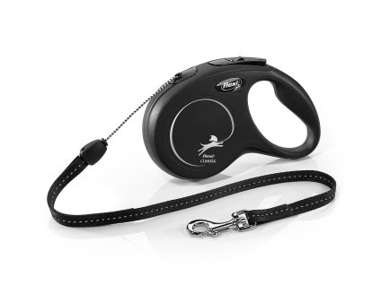 Vodítko FLEXI Classic lanko černé S 5 m