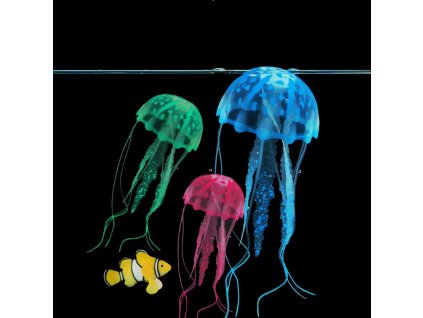 Dekorace Medúza Europet Bernina Aqua D´ella Jellyfish Small 6x6x18 cm color mix