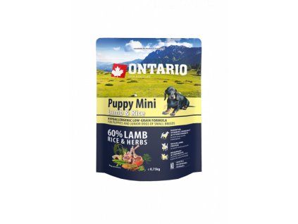 ontario puppy mini lamb rice 0 75kg original