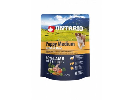 ontario puppy medium br lamb rice 0 75kg original