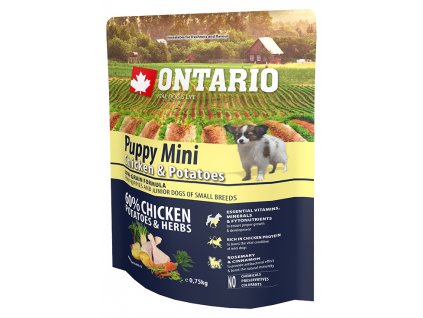 Ontario Puppy Mini kuře&brambor 0,75 kg