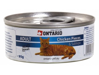 ONTARIO konzerva Chicken Pieces + Salmon 95 g