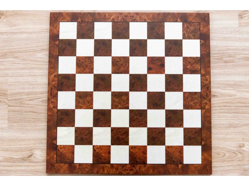 Schachbrett aus Bruyère- und Ulmenholz matt