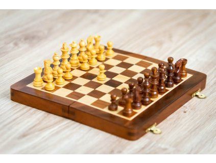 4187 magneticke drevene sachy lux velke