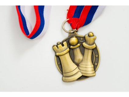 Medaille Schachfiguren Gold
