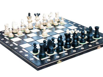 7197 12 drevene sachy kralovske cierne