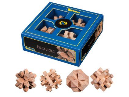8521 4 set 4 drevenych hlavolamov