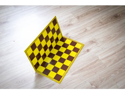 Klappbares Schachbrett gelb-braun doppelseitig