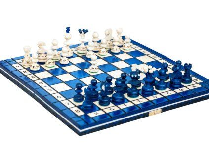 8742 12 dreveny sach damsky gambit modre