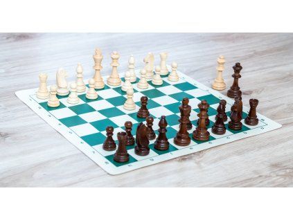 9551 3 drevene sachy staunton komplet zelene