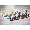 Holzschachset Staunton Schachbrett rollbar B/W