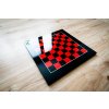 Holzschachbrett Bruyère schwarz/rot