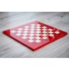 Holzschachbrett Bruyère; glänzend rot und weiß