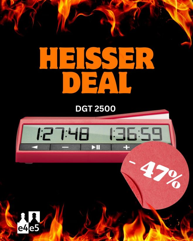 Schach ist ein Spiel mit der Zeit. Diese Uhr misst sie besser – und jetzt auch günstiger. 👉 DGT 2500...