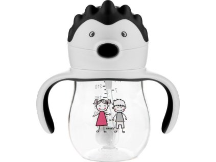 Kouzelná láhev s brčkem a závažím Akuku 250 ml grey