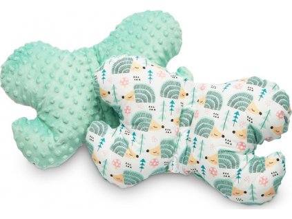 Sensillo Minky Butterfly Pillow mint hedgehogs