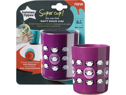 Tommee Tippee Tommee Tippee Stabilní hrnek Super Cup 190 ml 6m+ Kočička , fialový