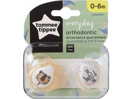 Tommee Tippee Tommee Tippee Dudlík Any Time,  0-6 m - bílá/růžová