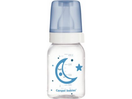 Canpol Babies Canpol Babies sklenená fľaša 120 ml nechtík lekársky - modrá