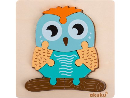 Drevené puzzle Akuku Owl