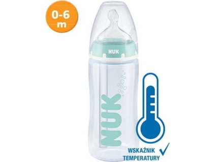 NUK FC Antikoliková dojčenská fľaša s reguláciou teploty 300 ml UNI