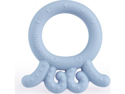 GiliGums Dětské silikonové kousátko Baby Octopus Teether, 3m+, sv. modrá, 1 ks